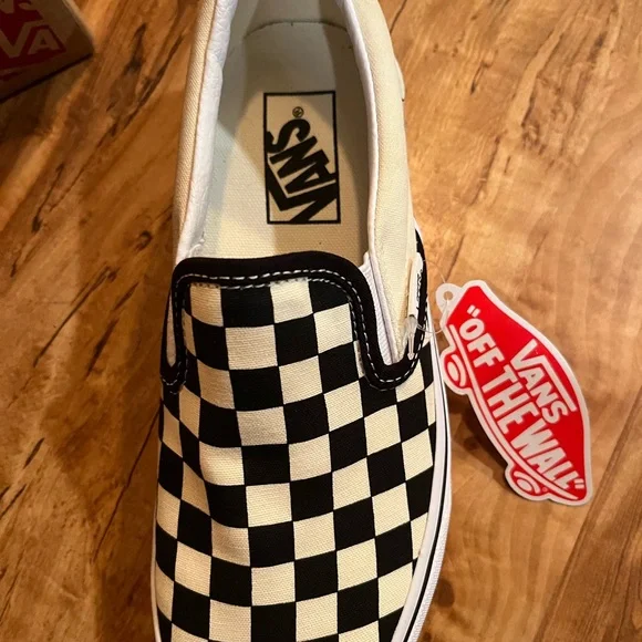 Vans Black and White Checkerboard Slip-Ons NEW - Picture 2 of 10